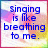 Two side-by-side display blue text on a pixelated background with pink, purple, and yellow hues