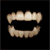 Four pixelated mouth expressions on black background, each showing teeth and lips in different configurations.