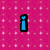Pixelated text on a pink dotted background with blue, green, purple, yellow, and cyan letters forming 'i loy all my friends' in two
