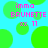 Pixelated icon with cyan background and green circles, displaying pink text 'imma BRUNETTE xx 11' in four identical quadrants.