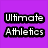 Pixelated text in four quadrants: purple background with "Ultimate Athletics", blue background with "Are Going", cyan background with "Down!!!!!", and gray background with no text.