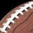A static image with a football on the left and yellow pixelated text on a black background.