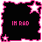Three black pixelated icons with pink borders and stars, displaying text 'IM RAD', 'UR RAD', and 'LETS HUG' in distinct colors.