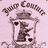 A pixelated image with a light pink background featuring a crown-topped jar containing two black hearts, surrounded by text on a red backdrop.