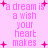 Pixelated pink text on light pink background with scattered pink plus signs, repeating 'a dream is a wish your heart makes' in multiple