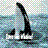 Pixelated icon of a sailboat with black mast and white hull on blue water, set against checkered background.