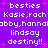 Purple background with white pixelated text and pink starbursts, repeated in two with identical content