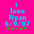 Two identical static images of blue text on a bright pink background with green and brown pixelated symbols below.
