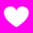 Four white heart shapes arranged in a two-by-two on a bright pink background