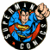 A 50x50 pixel animated buddy icon featuring Superman in a circular frame with a black-and-white checkered border, alongside green text reading "Original Icons .com" on a dark green background.
