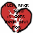 Red broken heart with white crack, black outline; four text variations above and below the heart on a white background.