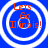 Four identical circular icons with blue backgrounds and white concentric rings display red text reading "Lets Go Illinois!" in a pixelated style.