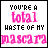 A contact sheet of 10 animated frames showing a text-based animation with changing color and opacity effects on the phrase "YOU'RE A TOTAL WASTE OF MY MASCARA" against a white background.