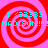 Four identical display red and pink spiral patterns with cyan text reading 'I (3333) MADISON!!!!!!' on a bright background