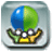 Pixelated icon shows a blue-green sphere on a stand with white circular elements and yellow accents against a light gray background.