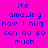 A static pixel art image with bright pink background and blue text reading "its amazing how I hug can do so much" with two small pink hearts below the text.