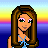 Pixel art contact sheet showing a female character in blue polka-dot outfit with text "Can't touch this!!" on right side, arranged in 3x2 grid of sampled animation frames.