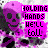 identical pixelated icons featuring a purple skull with black eyes and mouth, holding hands over the text "HELL TOLL" in bright pink block letters