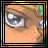 A 4x3 contact sheet of pixelated animated frames showing a character's eye with changing text below, arranged left-to-right and top-to-bottom.