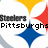 Animated Pittsburgh Steelers-themed buddy icon with four diamond-shaped color segments and changing text below the logo.