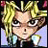 Pixelated anime-style character with spiky blonde hair, dark eyes, and a neutral expression on the left; black background with white text 'Anime IM' above 'com' on the right.