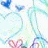 Animated heart-shaped frame with pastel colors and floating hearts, featuring a central white space for text or images.