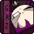 Pixelated character with light skin and purple clothing, head tilted left, eyes closed in a relaxed expression.