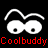 A contact sheet of 10 animated frames showing a white cartoon character's eyes and eyebrows against black background with red "Coolbuddy" text repeating across each frame.
