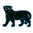A black panther in profile stands on a white background, with green text reading 'Original Icons .com' on the right side.