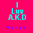 Cyan text 'I Luv AKD' on bright pink background with purple asterisks below, two versions differ in star count.
