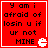 Red square with white border containing black pixelated text and a small white Pac-Man icon, repeated in four identical