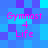 Pixelated text 'Gymnast 4 Life' in pink on a blue-purple pixel background with no visible animation changes