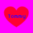 Four red heart shapes on a bright pink background, each containing the text "Tommy" in blue pixelated font.
