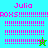 Pixelated image with 'Julia' text and repeated 'POKS!' lines, featuring a green star on cyan background and blue star on green background.
