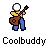 A 6-frame animated contact sheet of a pixel art stick figure playing guitar with musical notes, displayed on a gray background.