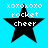 Four identical pixelated icons arranged in a on a cyan background, each featuring a black star with white text above and below it