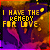 identical pixelated icons featuring yellow text "I HAVE THE REMEDY FOR LOVE" over a purple and orange background with pink horizontal lines