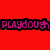 Six colored squares arranged in a , each containing the word "PLAYDOUGH" with distinct color variations and pixelated text