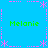 Pixelated blue background with pink dotted borders and star shapes, four instances of green text reading "Melanie" at corners and center.