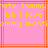 Pixelated yellow text on pink background with orange lines, repeating 'pote tommy', '&amp; i love', 'ommy monti' across two identical