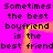 A static image with a bright pink background displays repeated text in black pixelated font, featuring the phrase "Sometimes the best boyfriend is the best friend" arranged in two