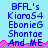 Blue text on light blue background with pink wave border; repeated text reads BFL's, Kiara54, EbonieG, Shontae, And ME; static image with no animation.