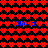 A pixelated image with red heart patterns on a black background, featuring the name "Olivia" in blue text at two positions.