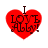 Red heart-shaped icon with brown text "I LOVE Ally!" in pixelated style, four identical frames showing no animation changes.