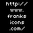 Static pixel art displays URL text with red highlight changes across three on black background