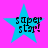 Four identical cyan stars on a bright pink background, each containing pixelated black text reading "siper star!" with an exclamation mark.