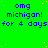 Green background with blue text repeating 'omg michigan! for 4 days' across three , scattered yellow dots, and a solid gray rectangle in the bottom-right corner