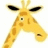 Pixelated giraffe head with brown spots on white background, accompanied by text elements in pixelated font.