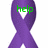Purple ribbon with green text 'help', 'find a', and 'cure!' appearing sequentially on white background.