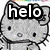 Four Hello Kitty-themed buddy icons arranged in a , each with distinct backgrounds and text overlays